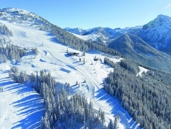 Flugaufnahme vom Skigebiet Flachauwinkl-Kleinarl © Wagrain-Kleinarl Tourismus